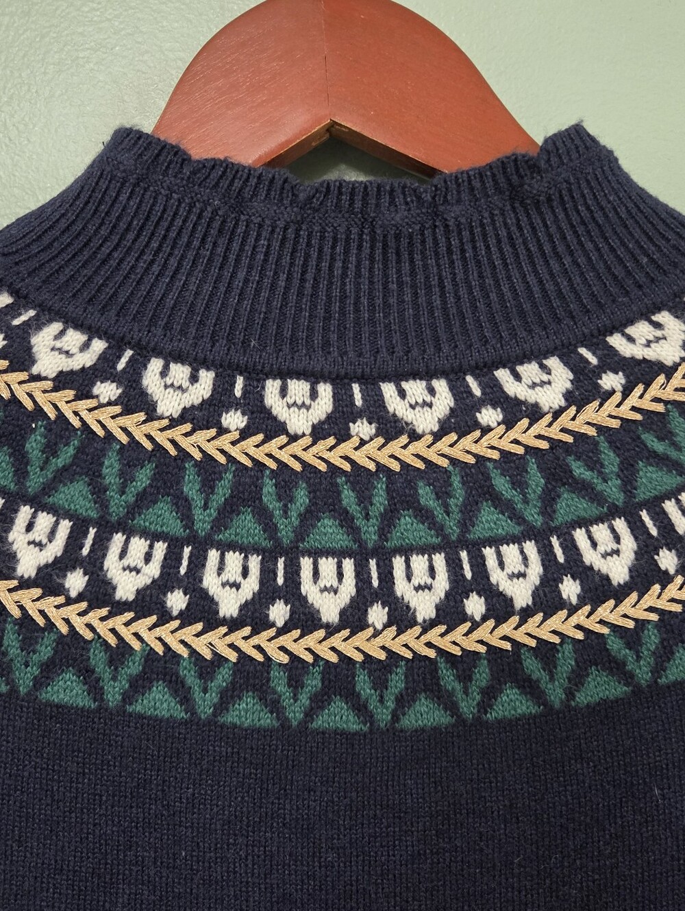 Talbots Navy Sweater Dress High Neck Pullover Womens Size Small City Chic Cozy - Picture 6 of 10